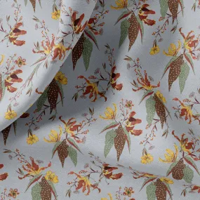 Vintage Floral Print Linen Fabric By The Yard or Meter, Perfect for Bedding, Curtains, Clothing, Pillow Covers & Upholstery