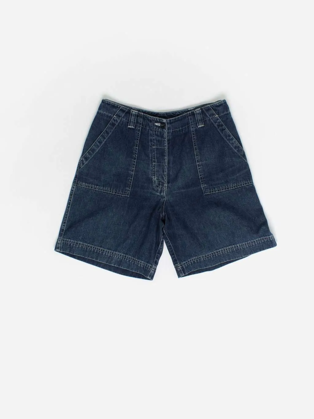 Trendy Y2K Denim Shorts in Indigo Blue - Small/Medium