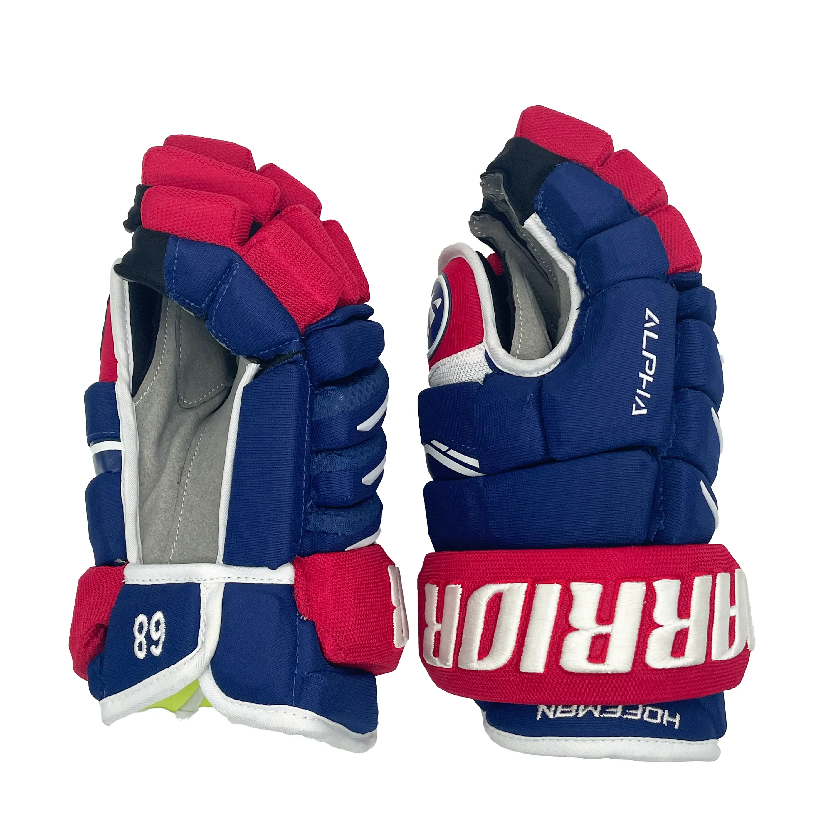 Warrior Alpha QX NHL Pro Stock Glove Mike Hoffman Blue Red White