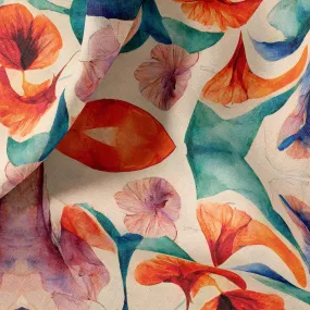 Shop Watercolor Floral Linen Fabric for Clothing, Curtains & Upholstery by the Yard or Meter