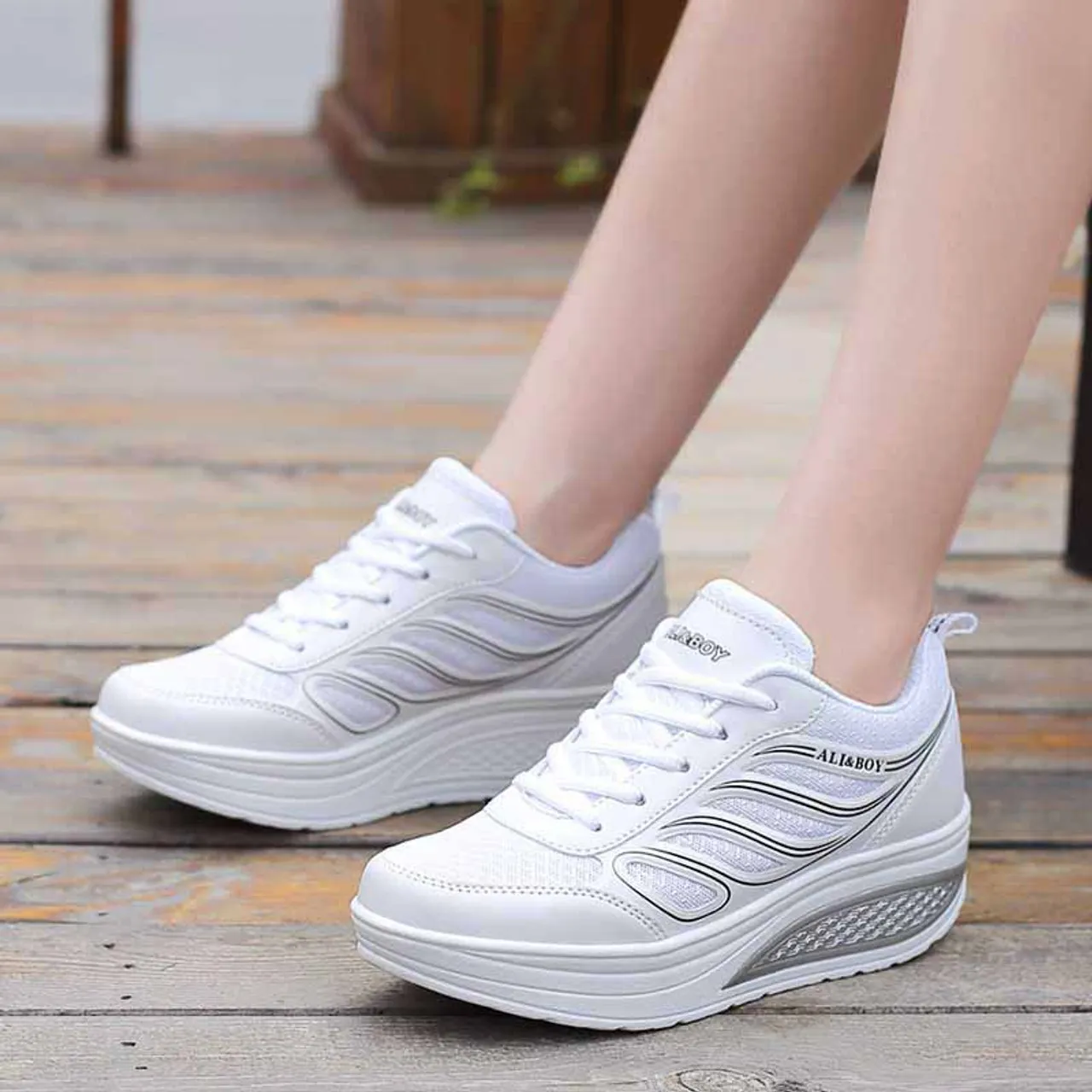 White Black Flame Leather Sneaker