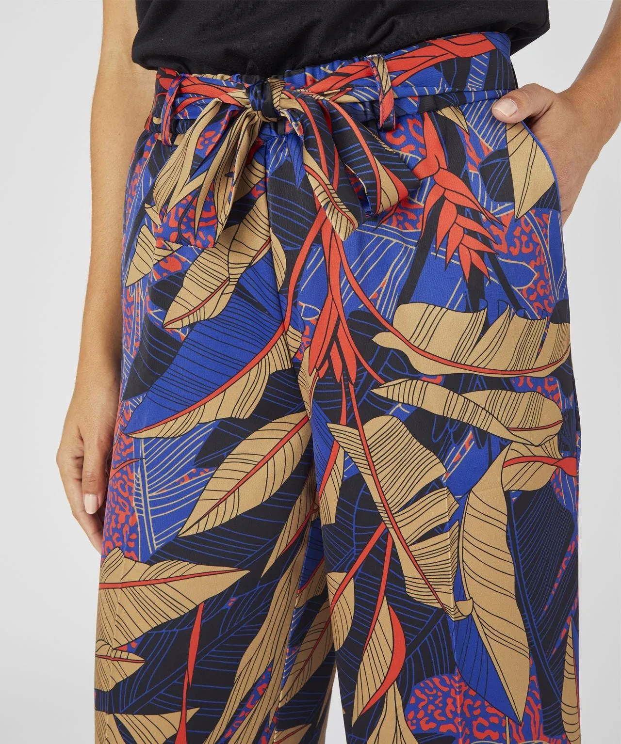 Wide-leg Trousers with Printed Design