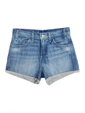 Women's Vintage Levis Denim Shorts in Mid-Wash Blue - S/M