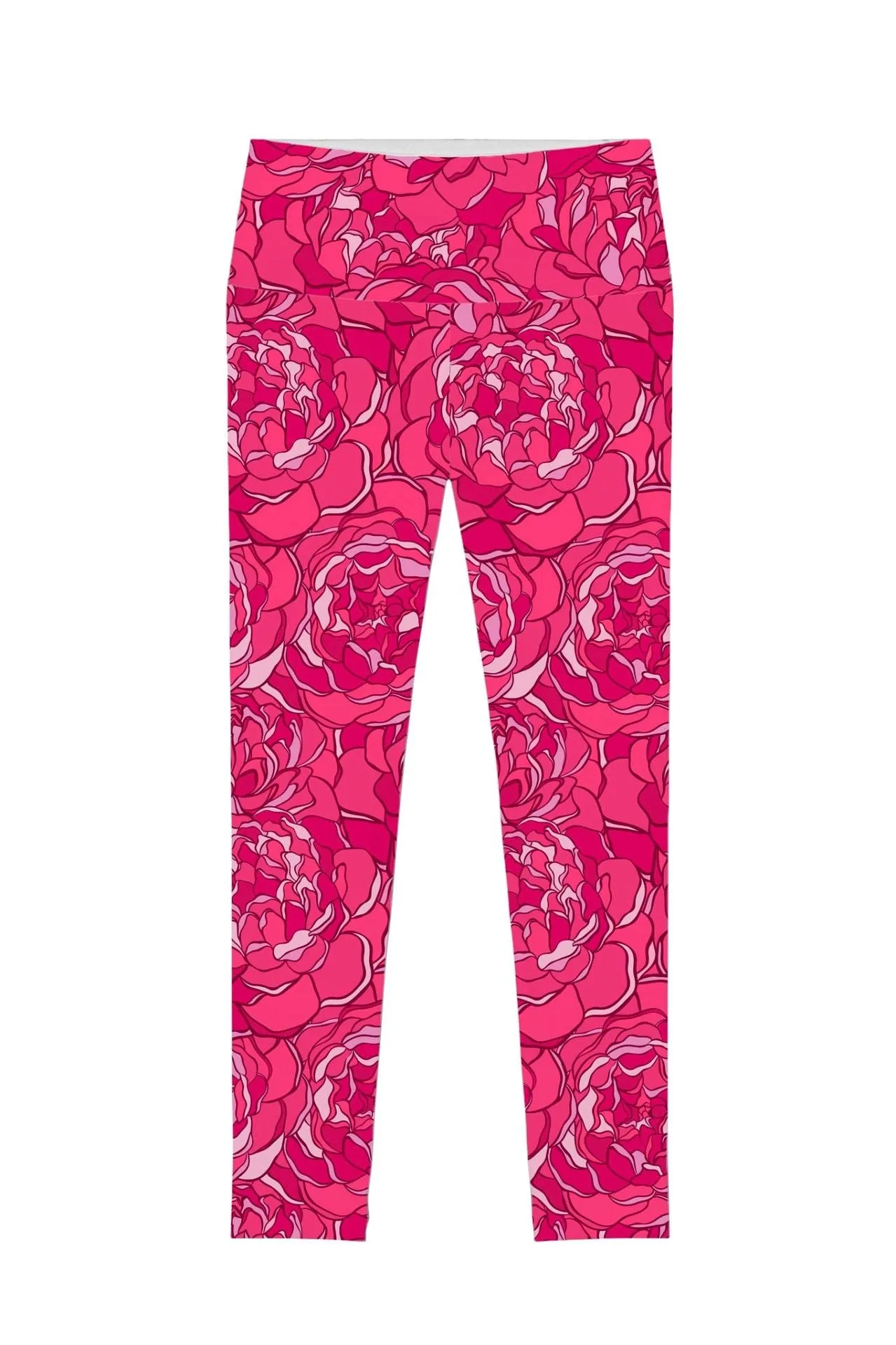 Women's Peony Blaze Lucy Pink Floral Leggings for Performance