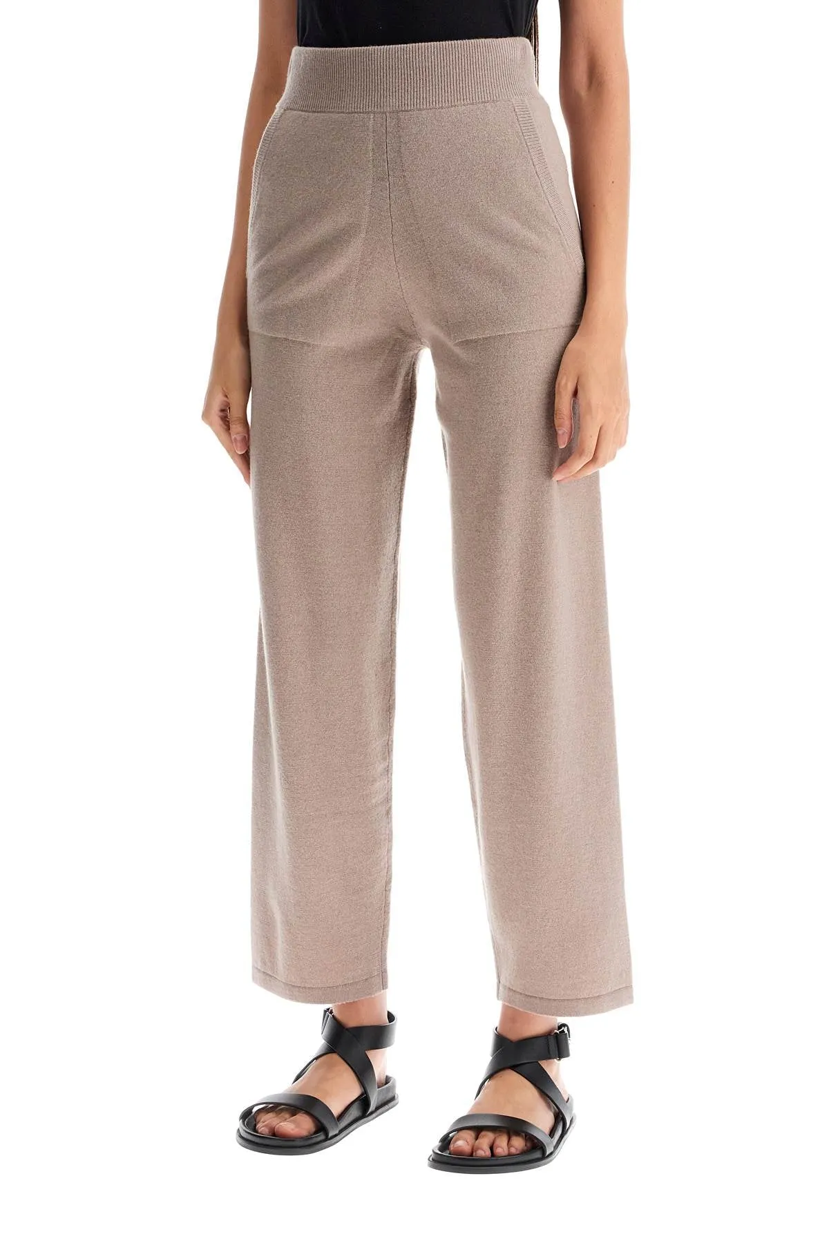 Wool and cashmere blend trousers in grey by Max Mara Leisure